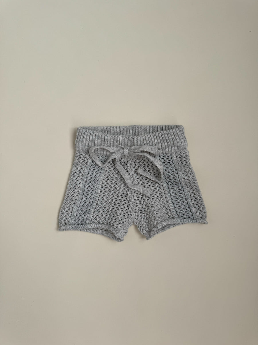 Openwork Knit Shorts - Grey – Purely Little