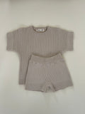Ribbed Two Piece Set - Tan