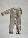 Bamboo Zipper Romper - Neutral Pine