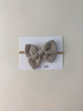 Large Gauze Bow Headband - Stone