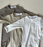 Bamboo Zipper Romper - Neutral Pine