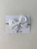 Large Gauze Bow Headband - Vanilla