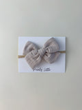 Large Gauze Bow Headband - Dusty Mauve