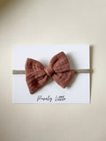 Large Gauze Bow Headband - Mahogany