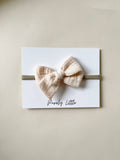 Small Gauze Bow Headband - Apricot