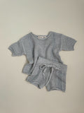 Openwork Knit Shirt - Grey