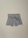 Openwork Knit Shorts - Grey