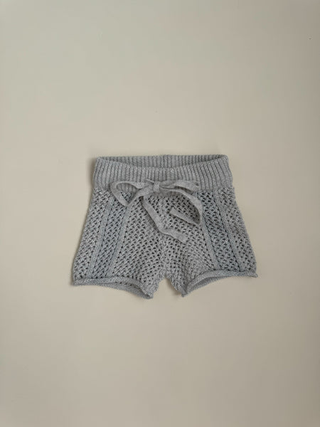 Openwork Knit Shorts - Grey – Purely Little