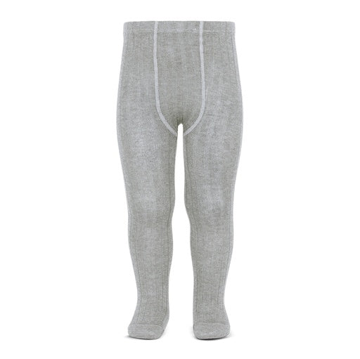 Ribbed Tights - Light Grey