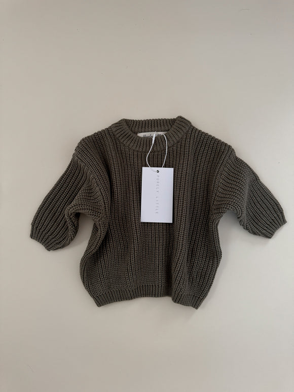 Chunky Knit Sweater - Olive Green