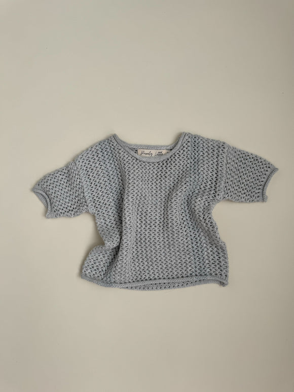 Openwork Knit Shirt - Grey