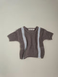 Openwork Knit Shirt - Brown