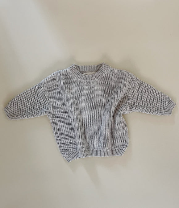 Chunky Knit Sweater Light grey Purely Little