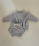 Chunky Knit Bloomers - Light grey