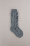 Perle Openwork Knee Socks - Dry Green