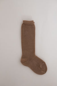 Perle High Knee Socks - Camel