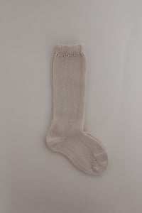 Perle High Knee Socks - Linen