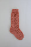 Perle Openwork Knee Socks - Peony