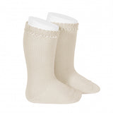 Perle High Knee Socks - Linen