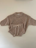 Speckled Chunky Knit Bloomers - Beige