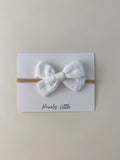 Small Gauze Bow Headband - Vanilla
