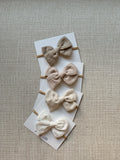 Small Gauze Bow Headband - Stone