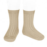 Ribbed Short Socks - Nougat