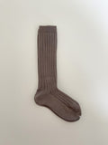 Ribbed High Knee Socks - Wood
