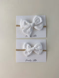 Large Gauze Bow Headband - Vanilla