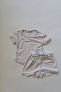 Soft Terry T-Shirt & Short Set - Ivory