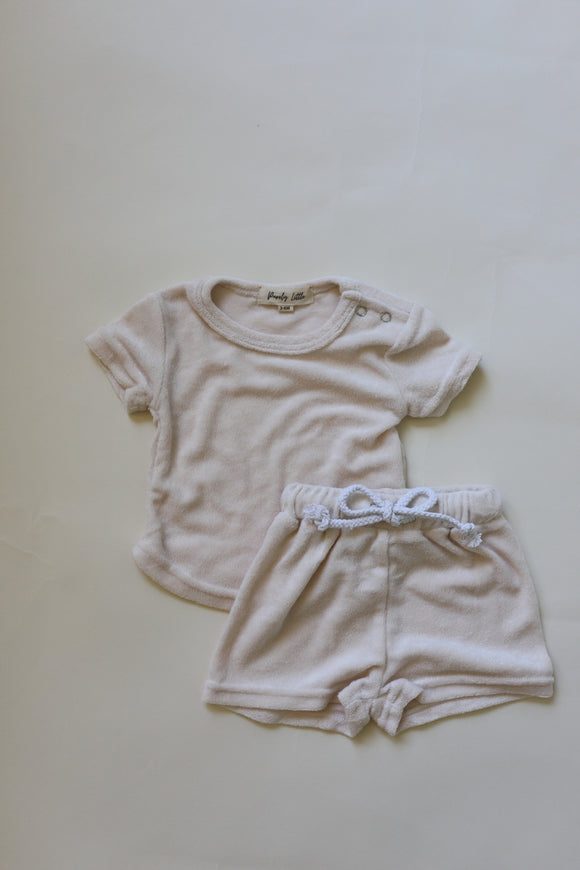 Soft Terry T-Shirt & Short Set - Ivory