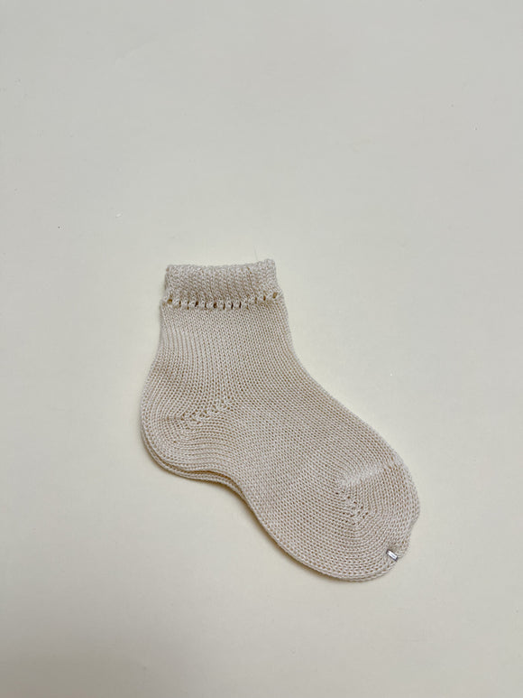 Crocket Ankle Sock - Linen