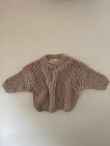 Speckled Chunky Knit Sweater - Beige