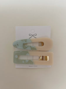 Geometric Alligator Clips - Green