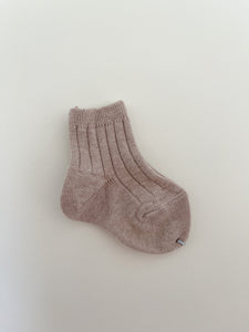 Ribbed Short Socks - Nougat