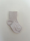 Ribbed Short Socks - Linen