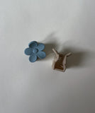 Mini Flower Claw clips - Blue/Beige