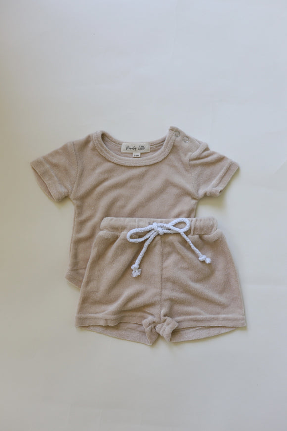 Soft Terry T-Shirt & Short Set - Natural