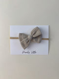 Small Gauze Bow Headband - Stone