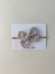 Small Gauze Bow Headband - Dusty Mauve