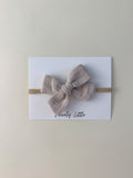 Small Gauze Bow Headband - Dusty Mauve