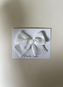 Large Gauze Bow clip - Vanilla