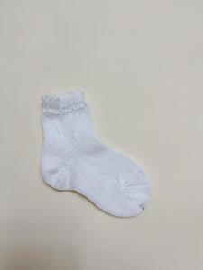Crocket Ankle Sock - White