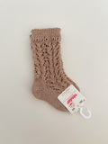 Perle Openwork Knee Socks -  Camel