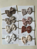 Small Gauze Bow Headband - Stone