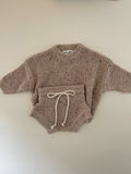 Speckled Chunky Knit Sweater - Beige