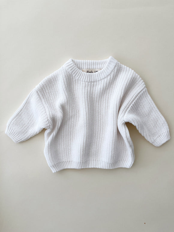 Chunky Knit Sweater - White – Purely Little
