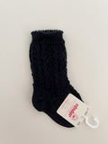 Perle Openwork Knee Socks -  Black