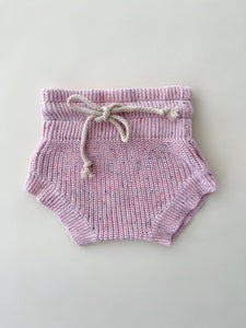 Speckled Chunky Knit Bloomers - Pink