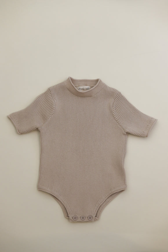 Ribbed Knit Onesie - Oat